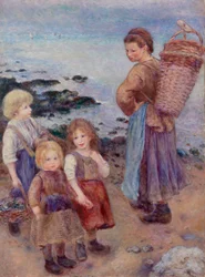 Pêcheuses de moules à Berneval, côte normande